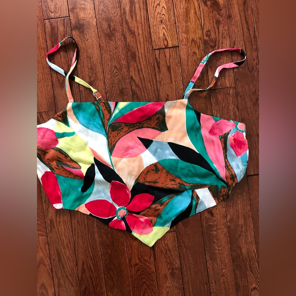 Abstract Print Cropped Cami